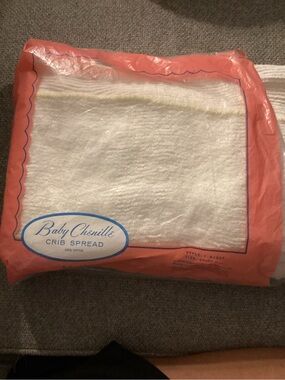 Baby Chenille Crib Spread - White